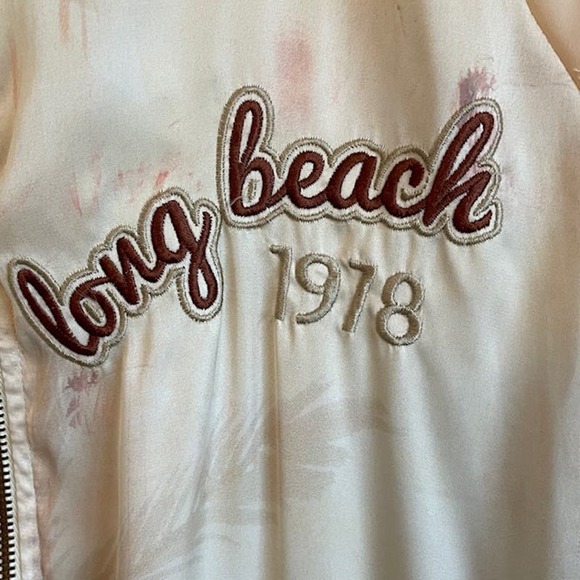 Zara W/B Collection satinn women's watercolor bomber jacket. - Picture 3 of 9